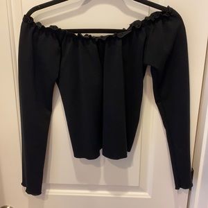 Off the shoulder black top